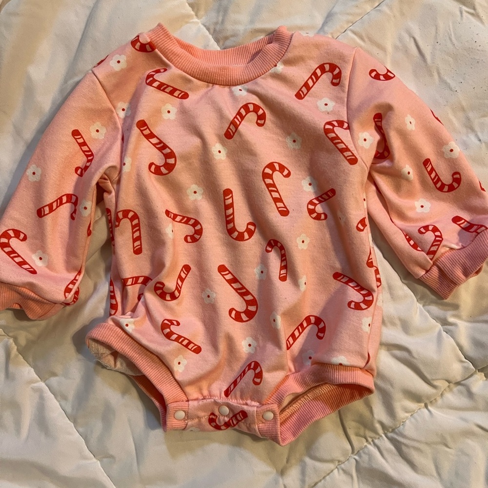Pink Candy Cane Romper